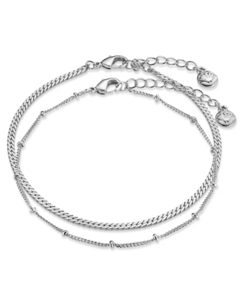 Flat Curb Bracelet Silver - Orelia