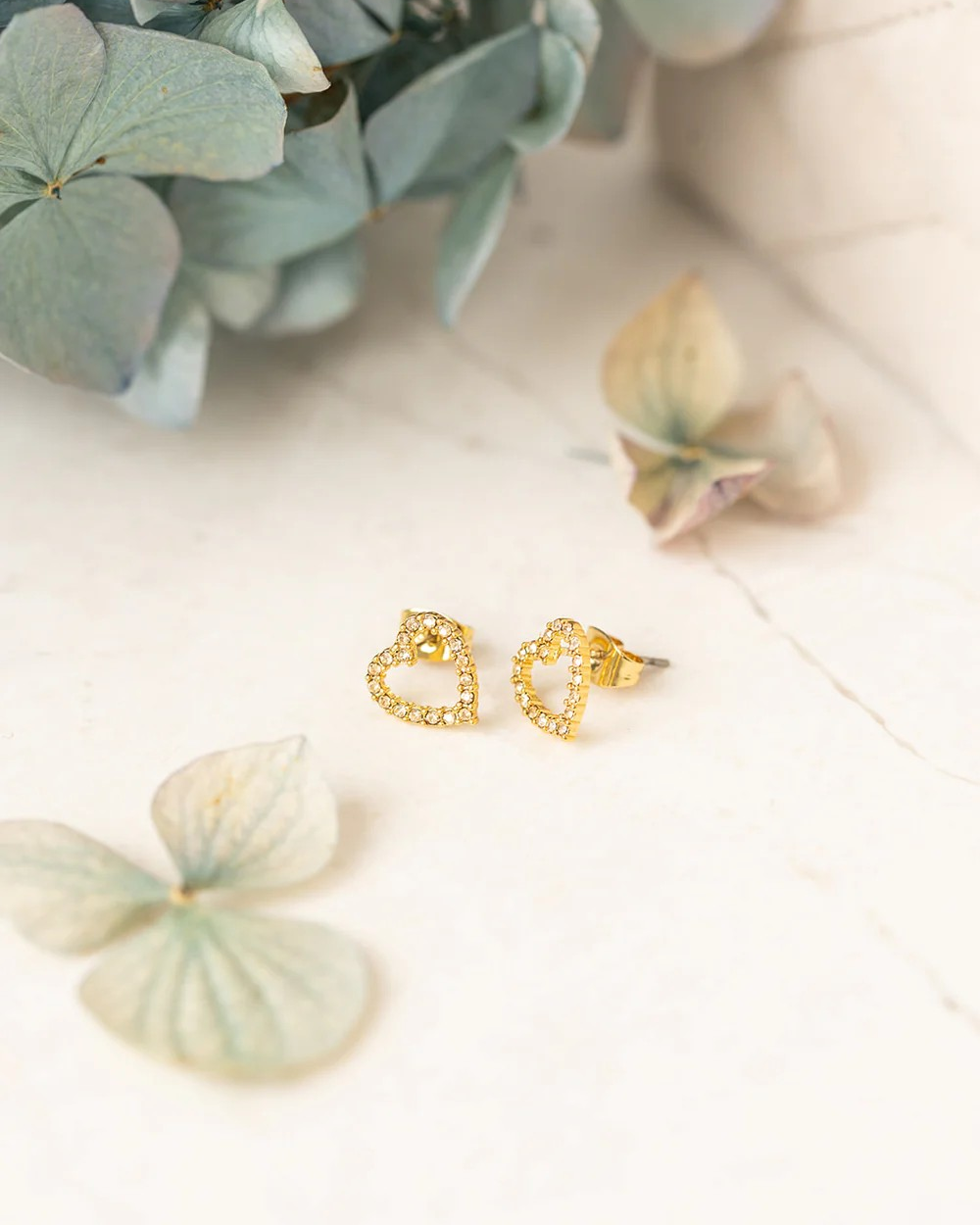 Sparkling Heart Earstuds Champagne - Secrets By B