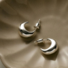 Tapered Dome Hoops Silver - Orelia