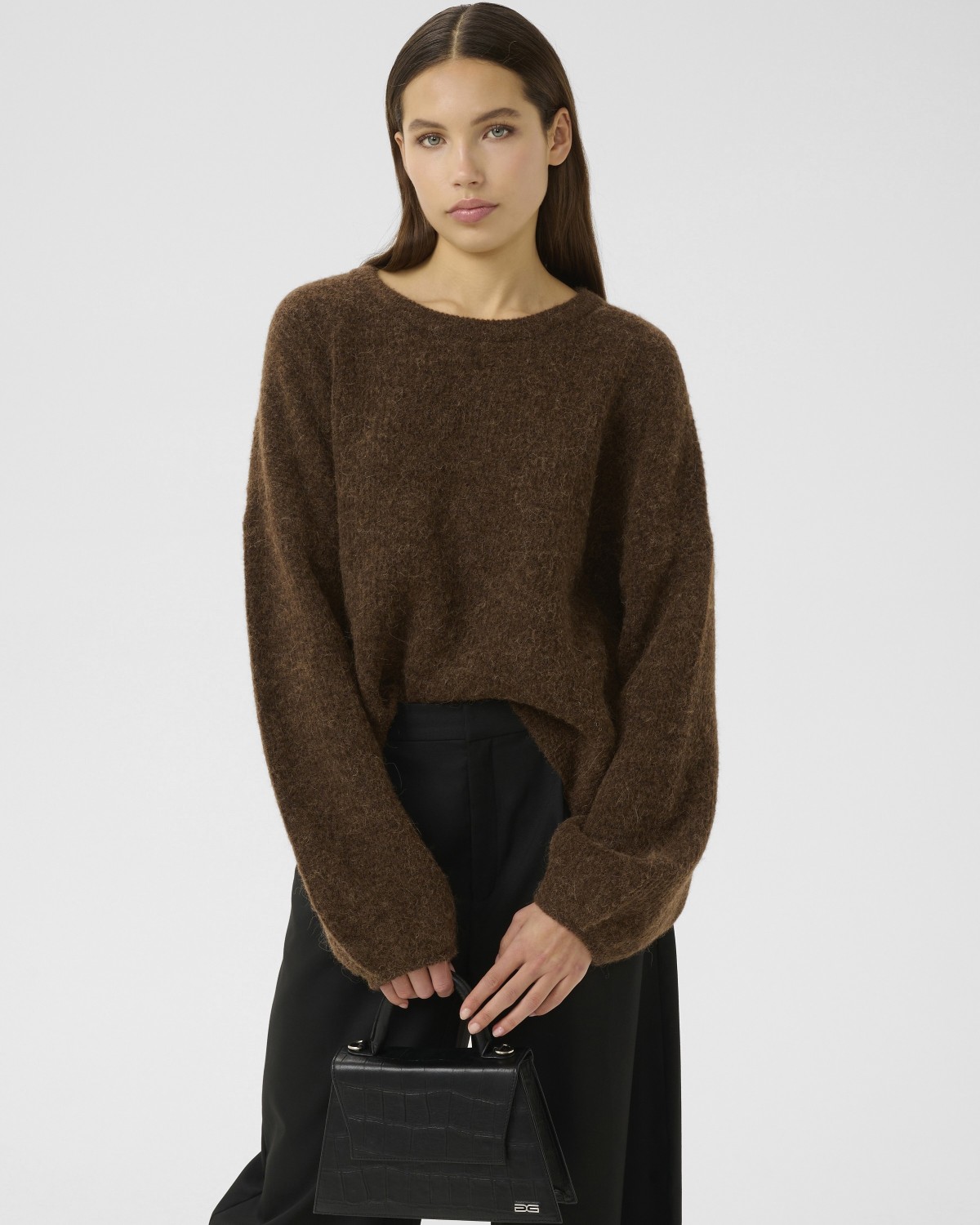 Alpha Slit Pullover Buff Melange - Gestuz