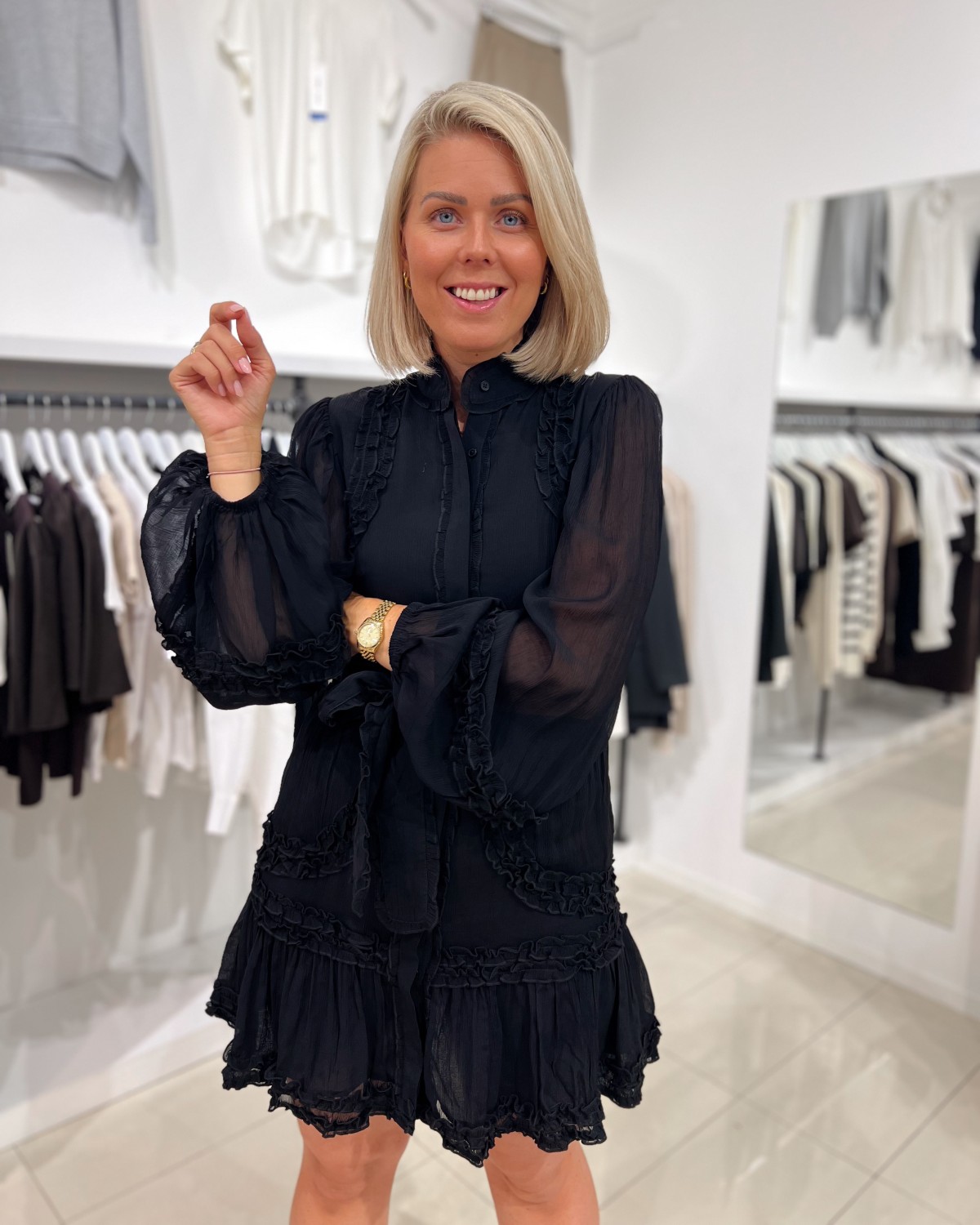 Violetta Mini Dress Black - Love Lolina