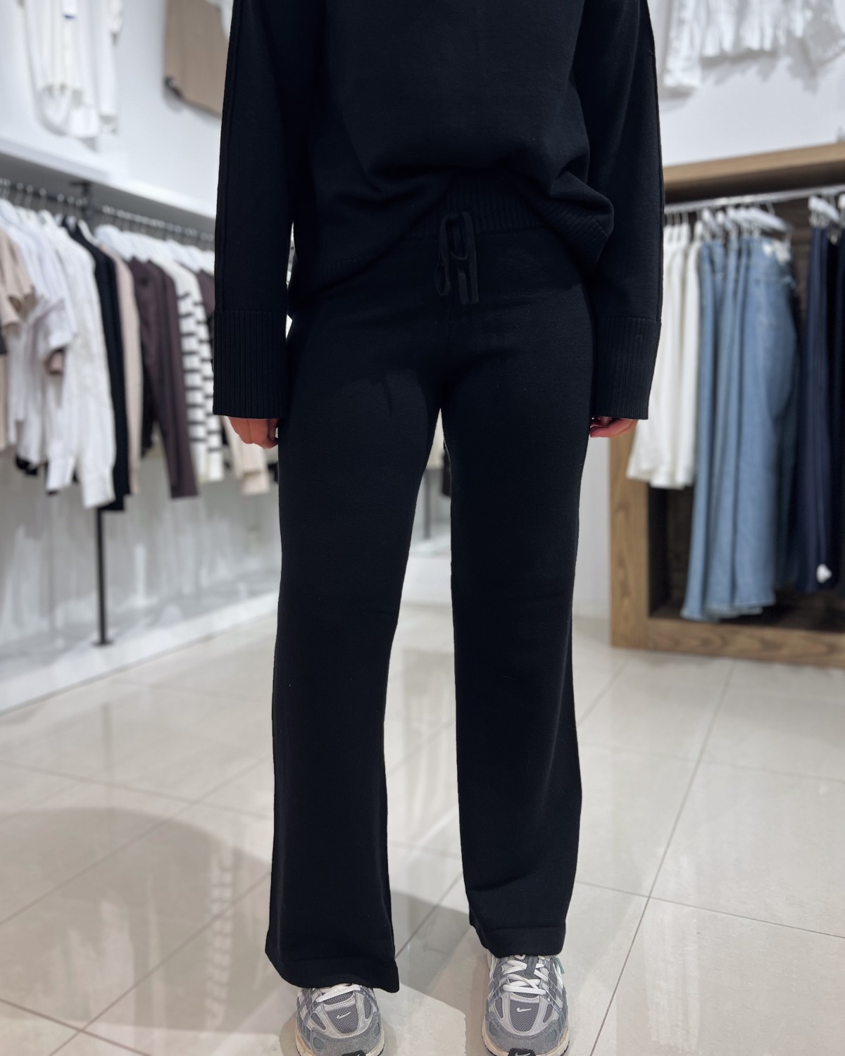 Yasbabette HW Knit Pant Black - Yas