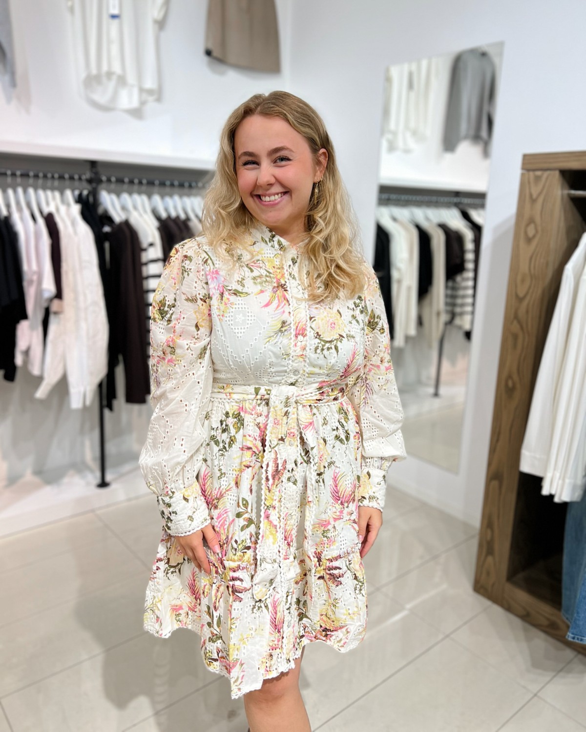 Yaskate LS Shirt Dress Birch Kate Print - YAS