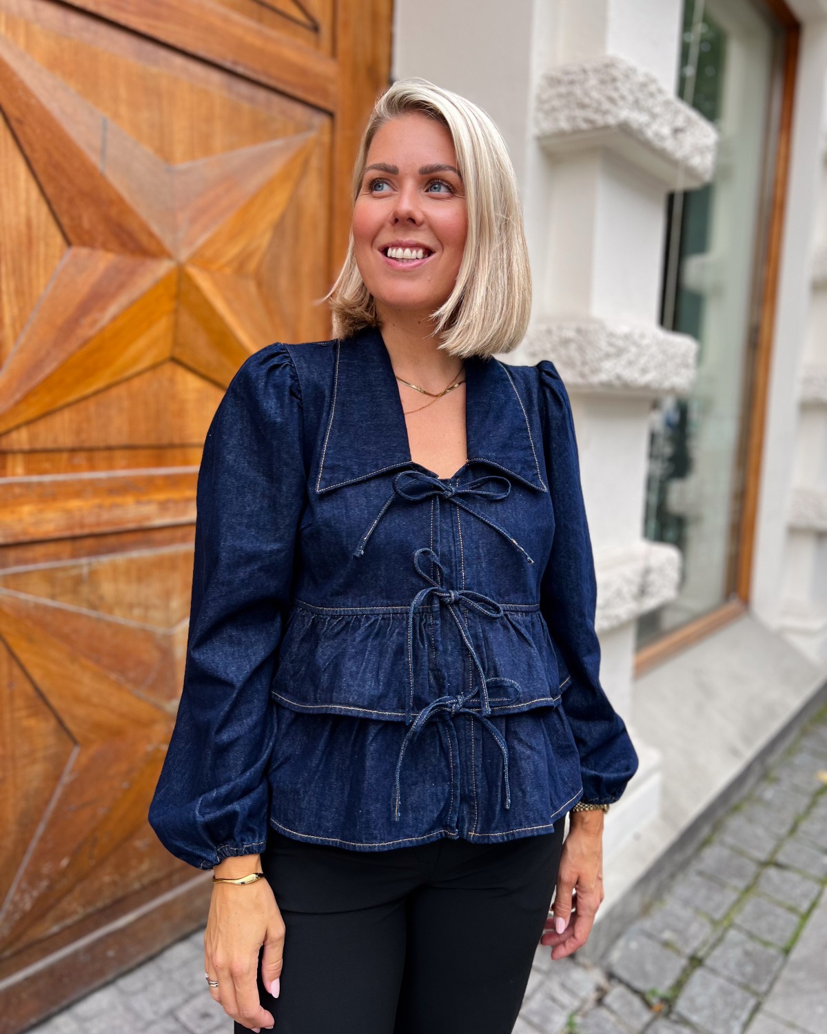 Yascelina Denim Tie Top - YAS