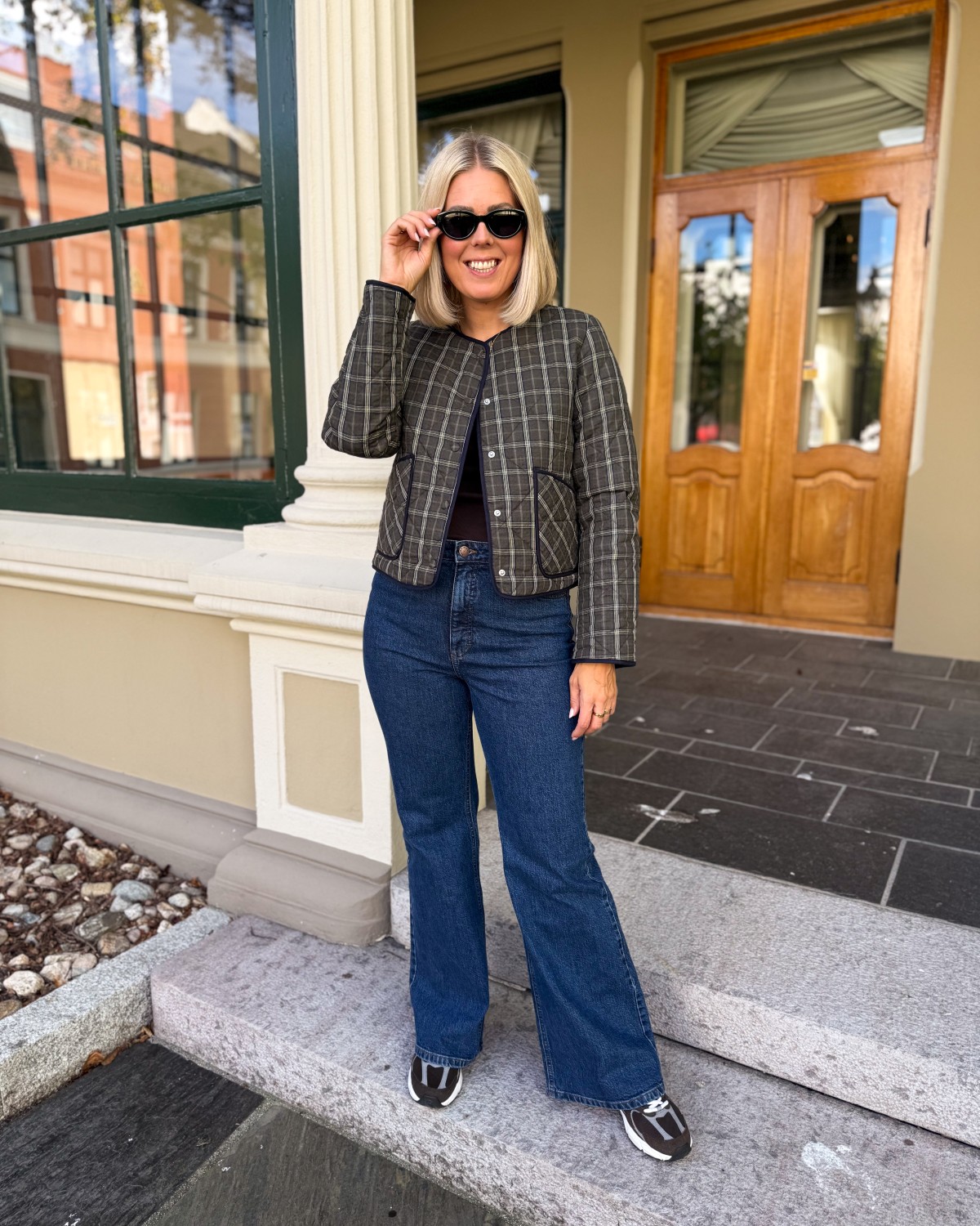 Yascinna Padded Jacket Forrest Night/Cinna Chec - YAS