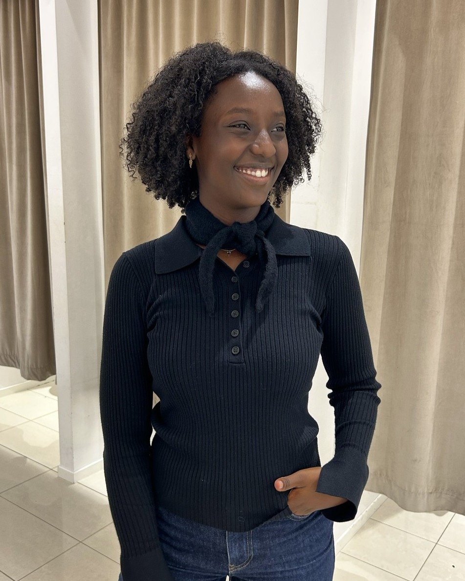 Sanor Diamond Scarf Black - Samsøe Samsøe