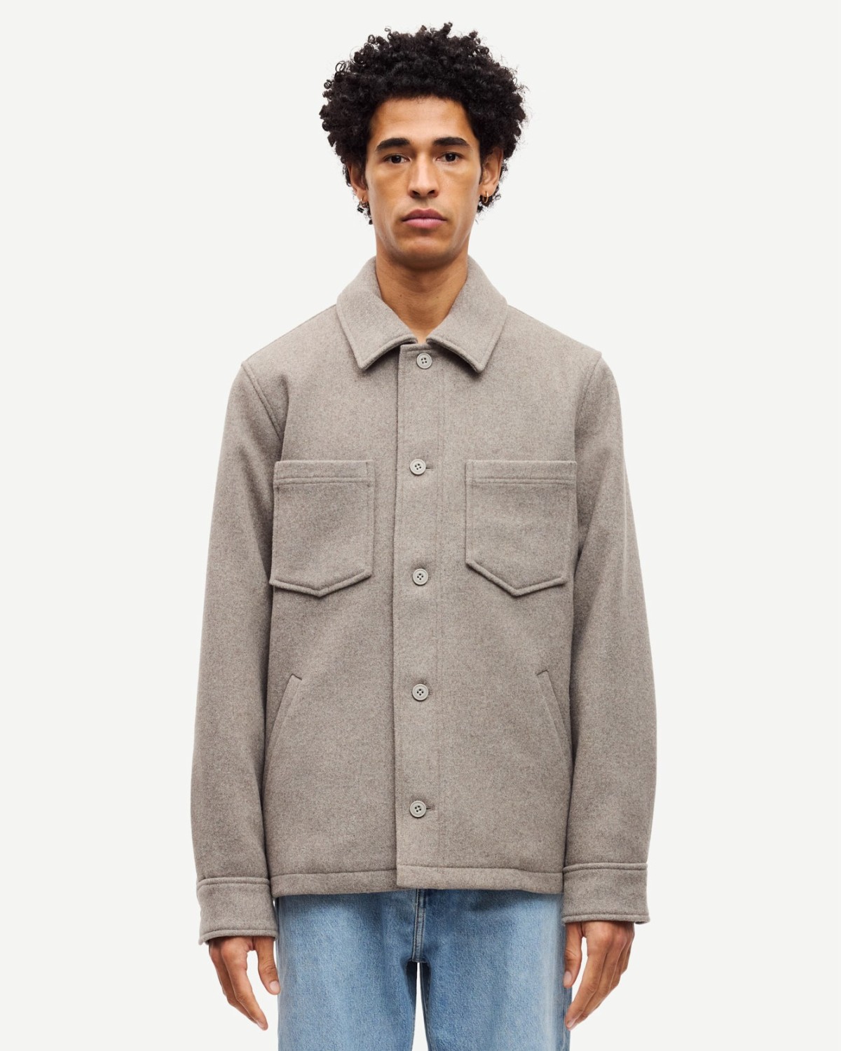 Pally Shirt Jacket Elephant Skin - Samsøe Samsøe