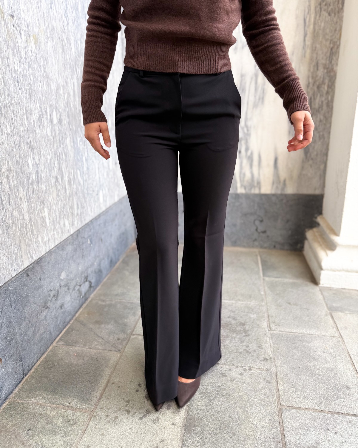 Fique Flared Trousers Black - Second Female