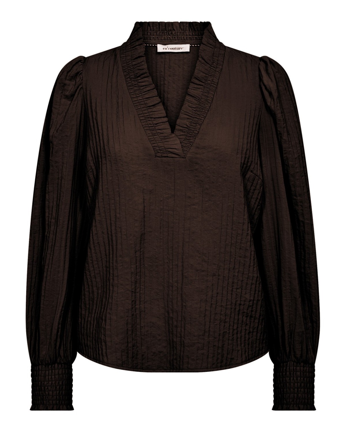 Shina V-Blouse Dark Brown - Co`Couture