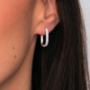 Petite Diamond Edge Hoops Silver - Who Is she