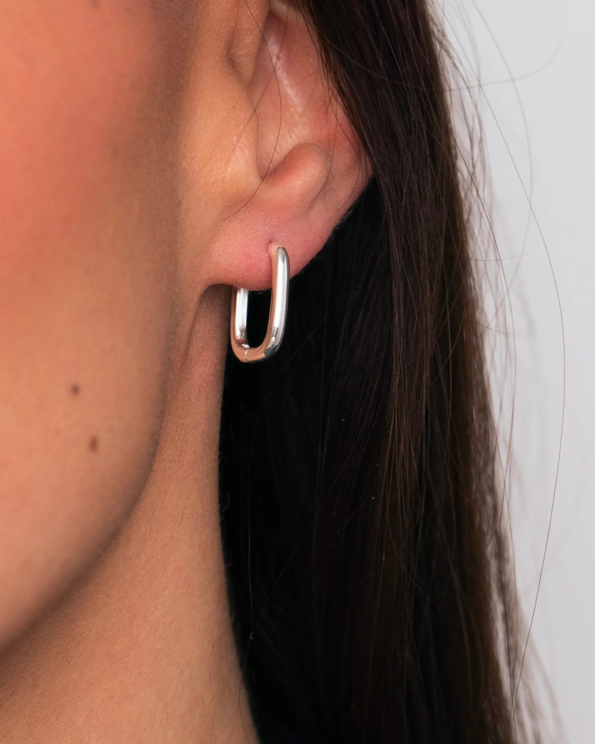 Petite Edge Hoops Silver - Who Is She