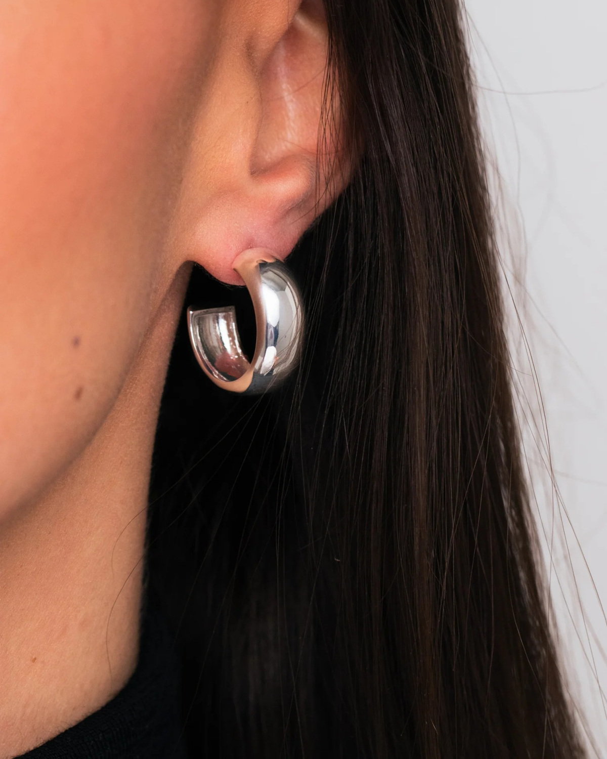 Bold Dome Hoops Silver - Who Is She