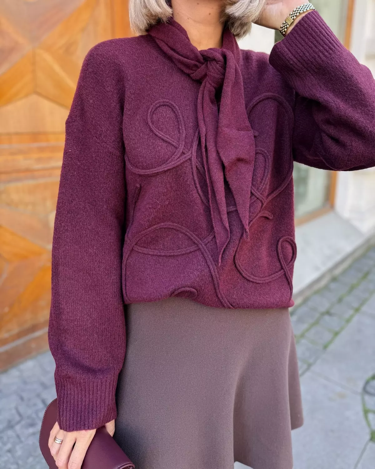 Sjal Triangel Vinrød - Intex
