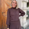 Yasfonny Pullover Chocolate Brown - Yas