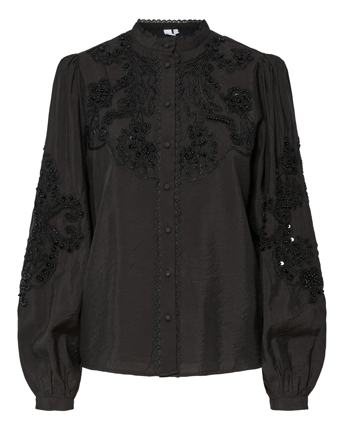 Yasmathilda LS Beaded Shirt Black - Yas