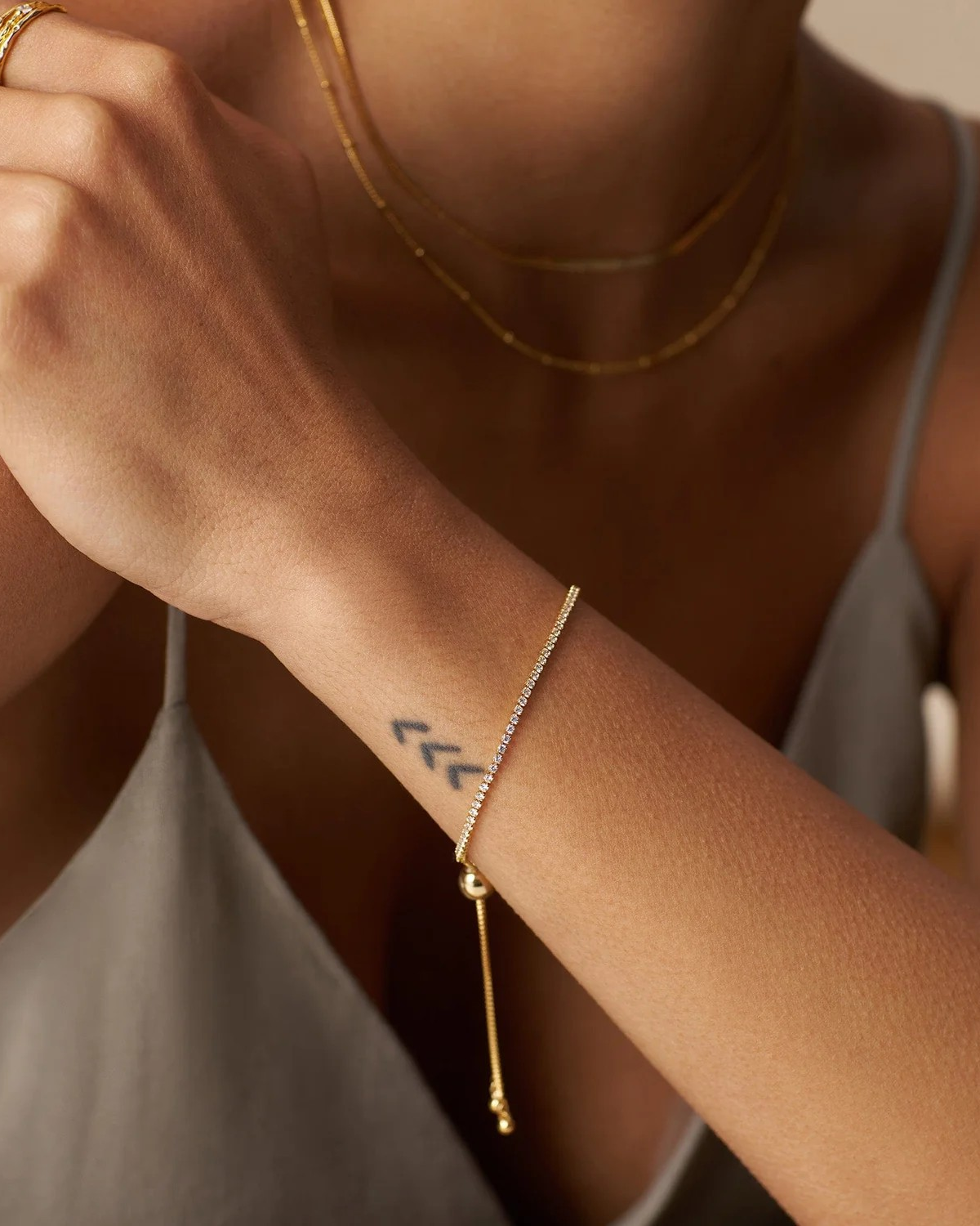 Fine Crystal Tennis Slider Bracelet - Orelia