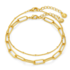 Chain Link & Satellite 2-Row Bracelet - Orelia