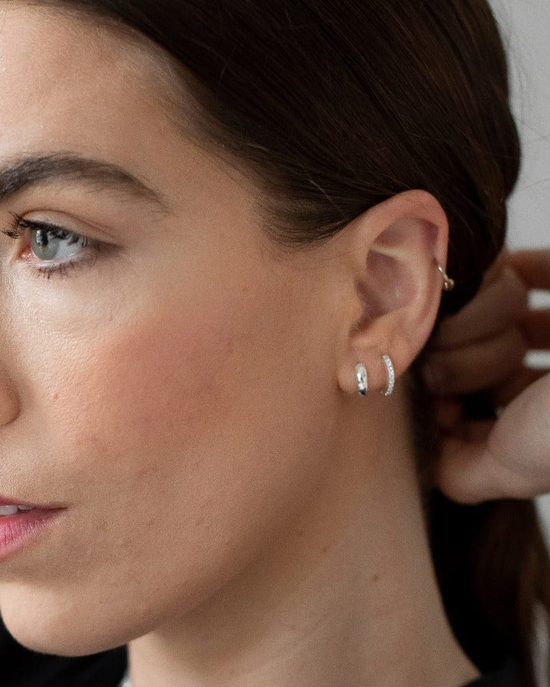 Mini Domed Hoops Silver - Orelia