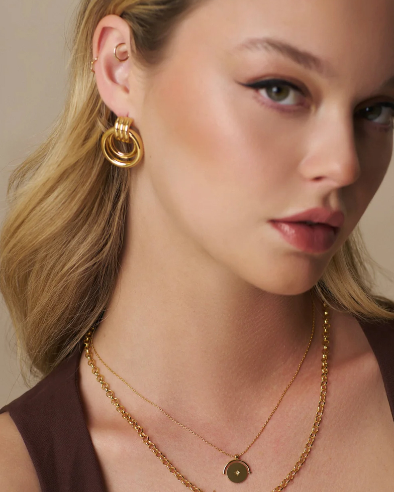 Statement Open Interlock Earrings - Orelia