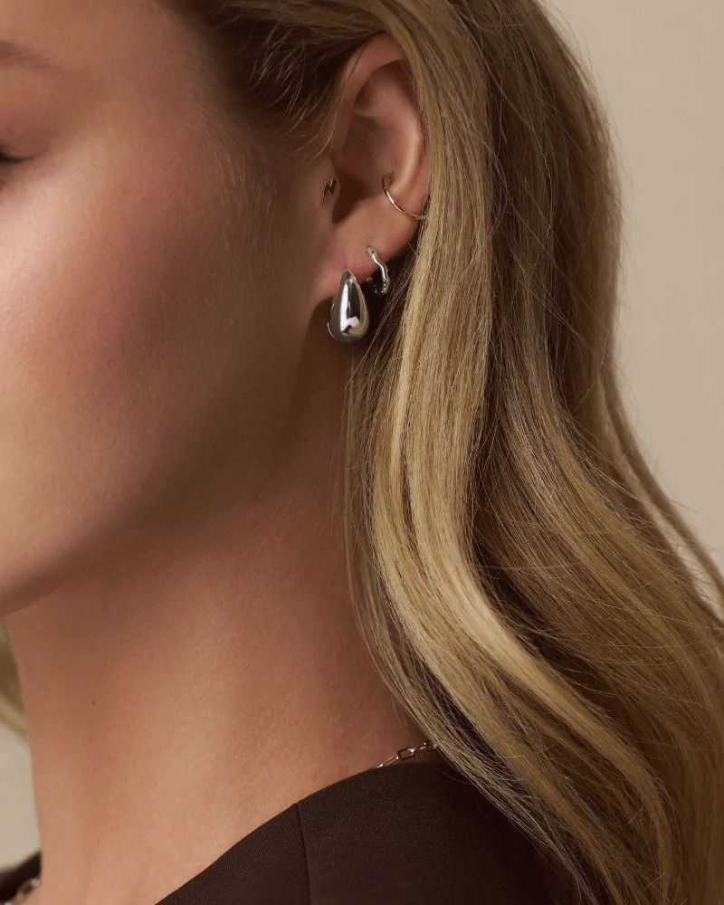 Organic Wave Hoop SIlver - Orelia