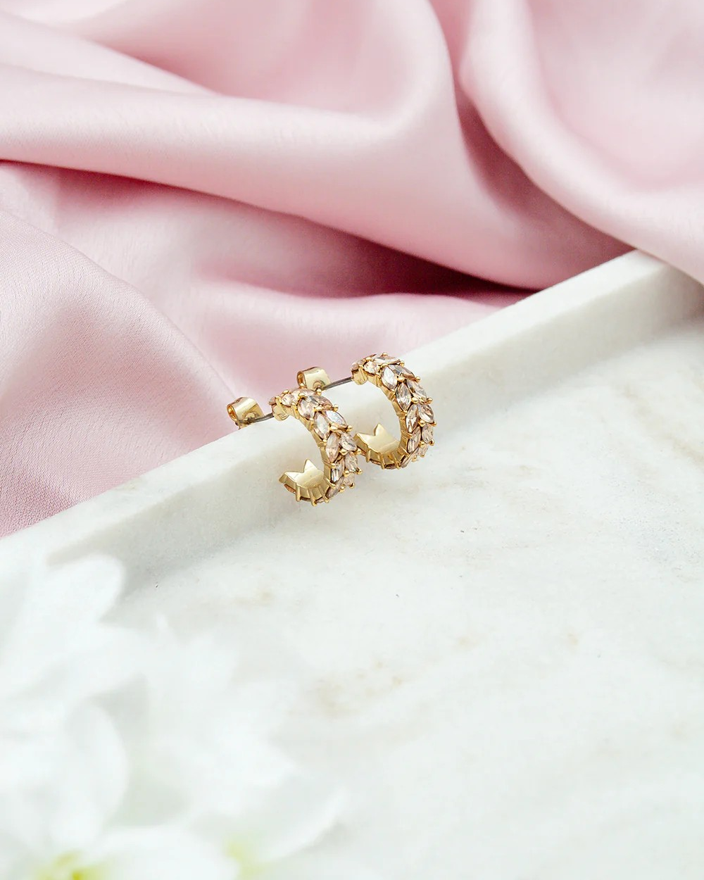 Lorenza Crystal Earrings Champagne - Secrets By B