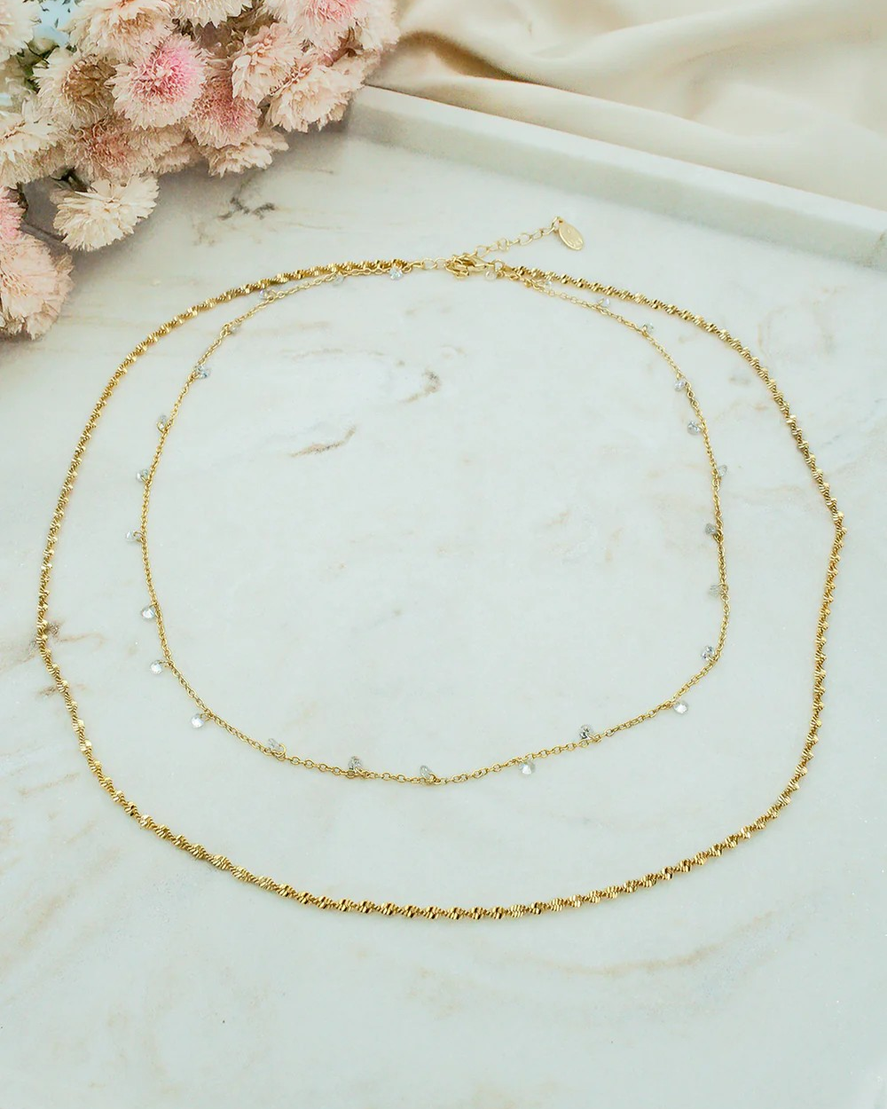 Double Crystal Twisted Necklace - Secrets By B