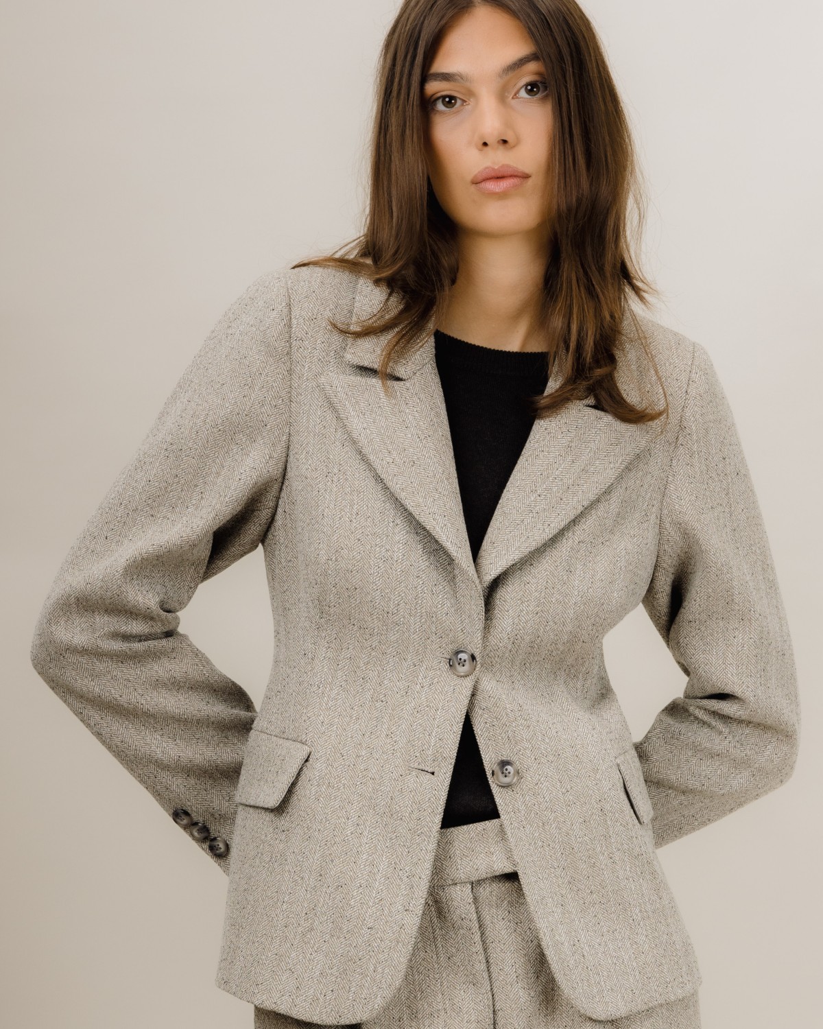 Jasmine Blazer Grey Sand - Urban Pioneers