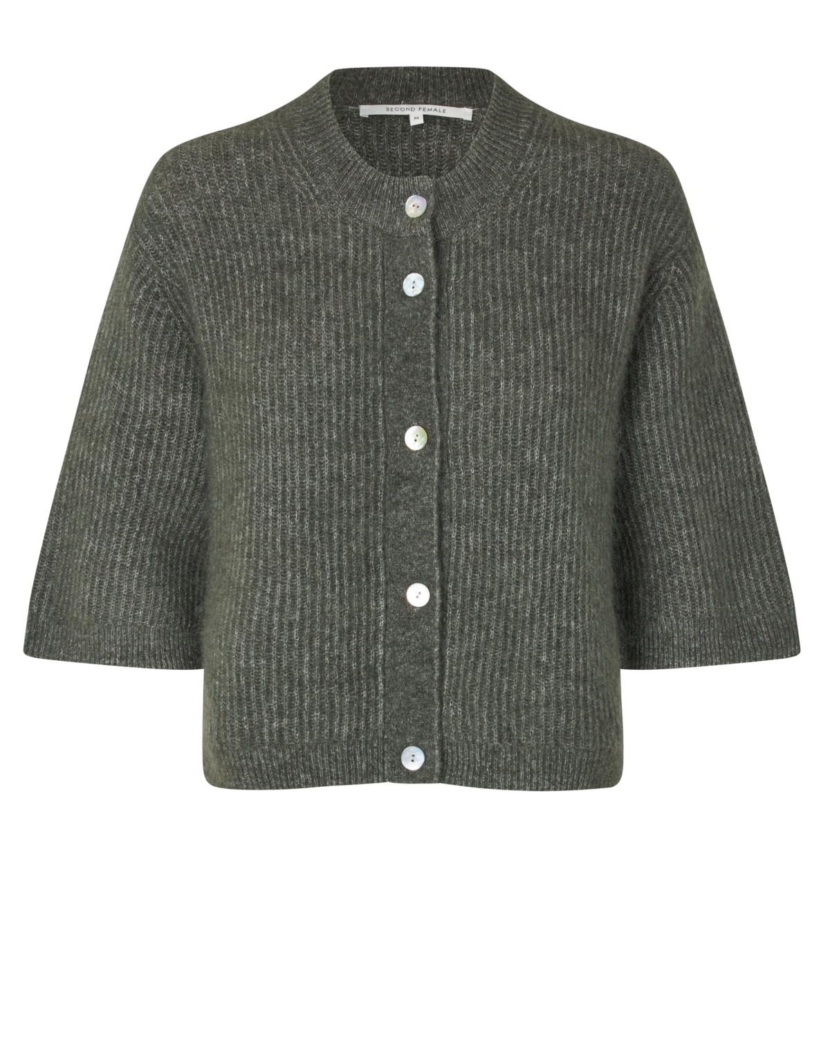 Andrea Knit Cardigan Beluga - Second Female