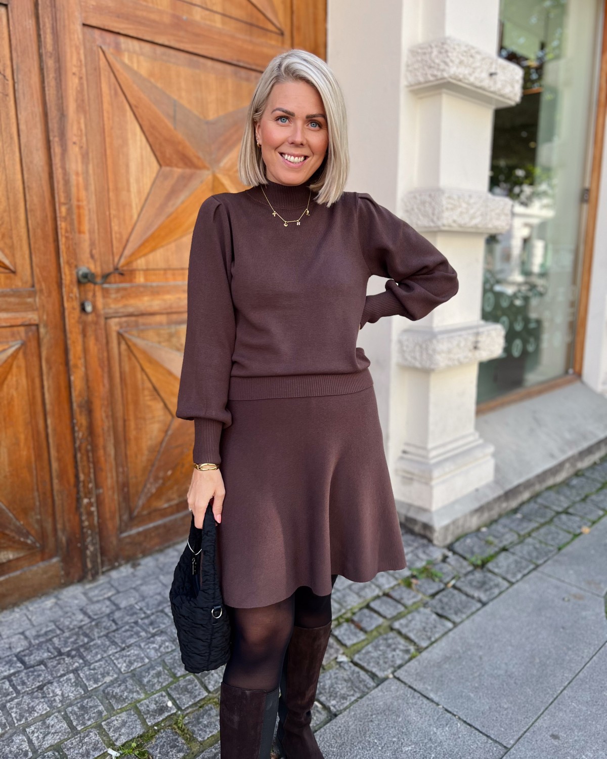 Yasfonny Knit Skirt Chocolate Brown - Yas