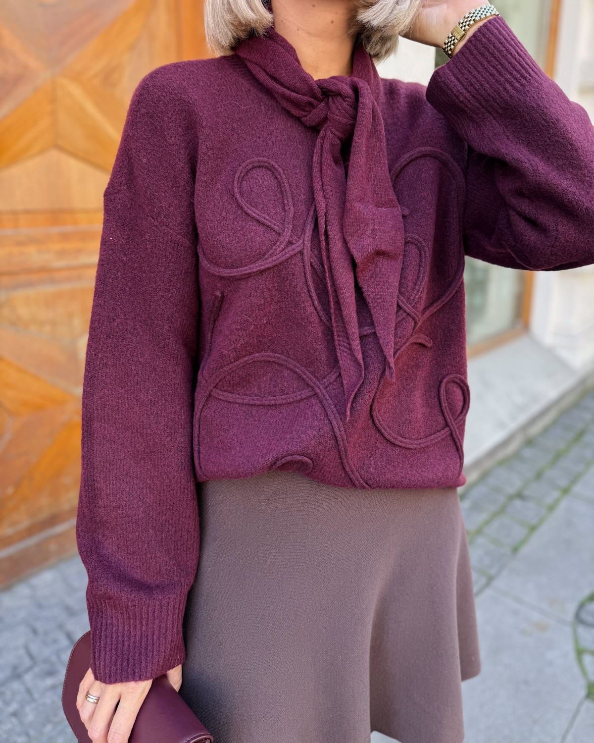 Sjal Triangel Vinrød - Intex