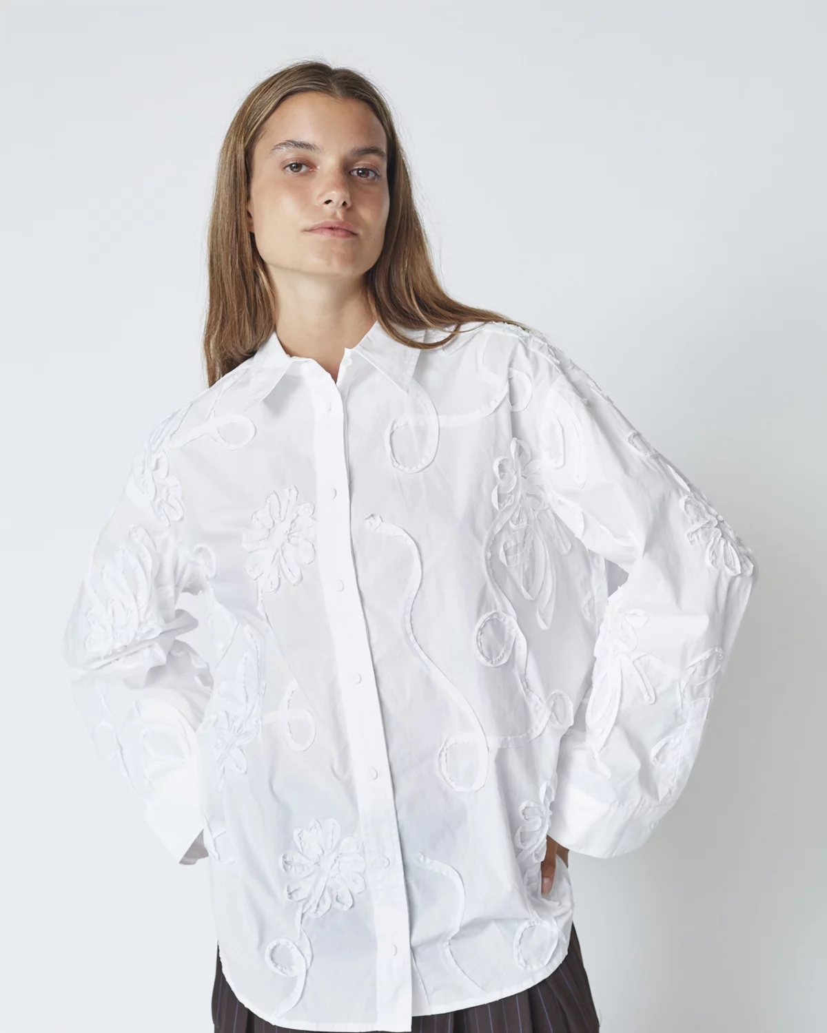 Xavier Flower Shirt White - Co'Couture