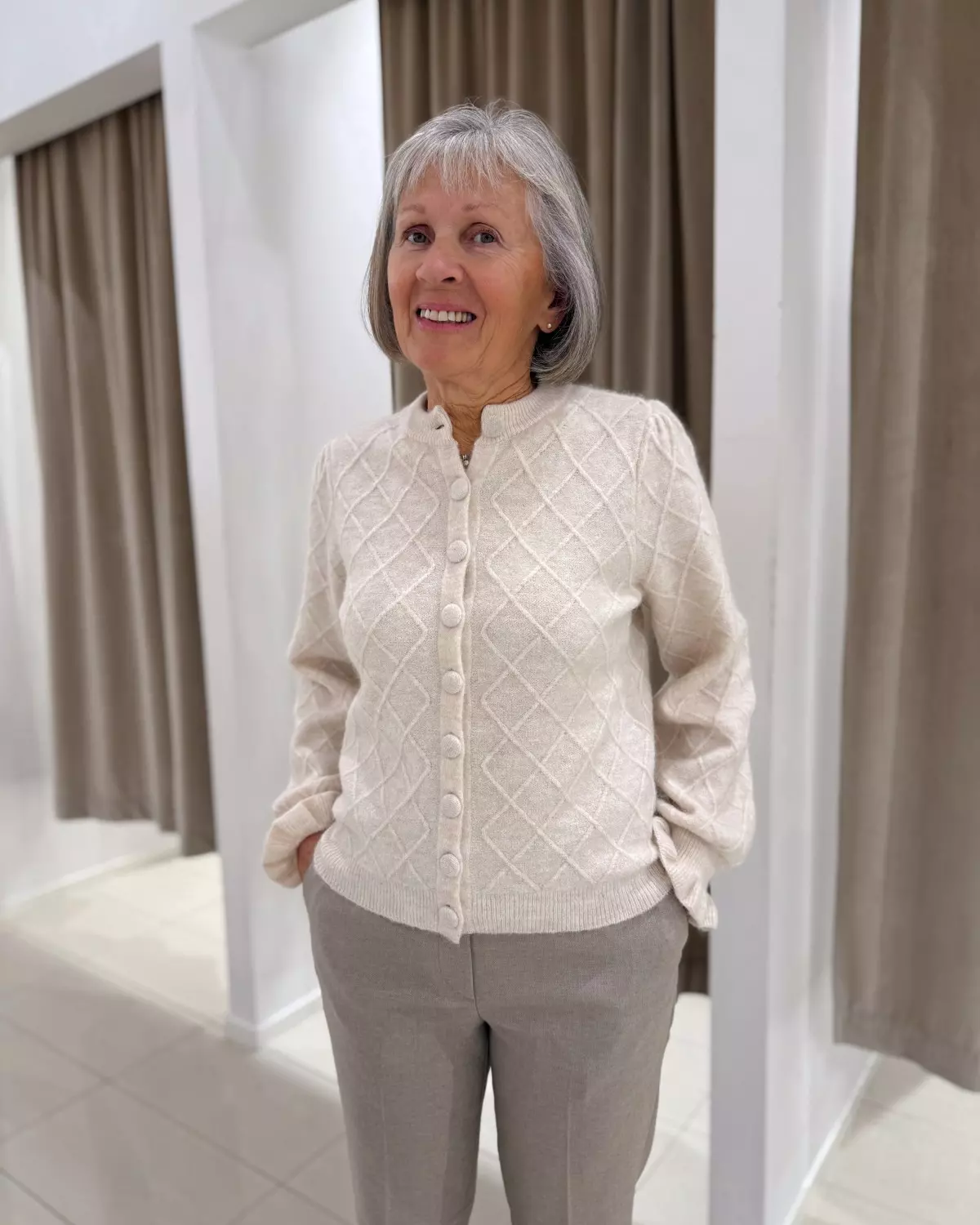 Yasthelma LS Cardigan Birch - Yas