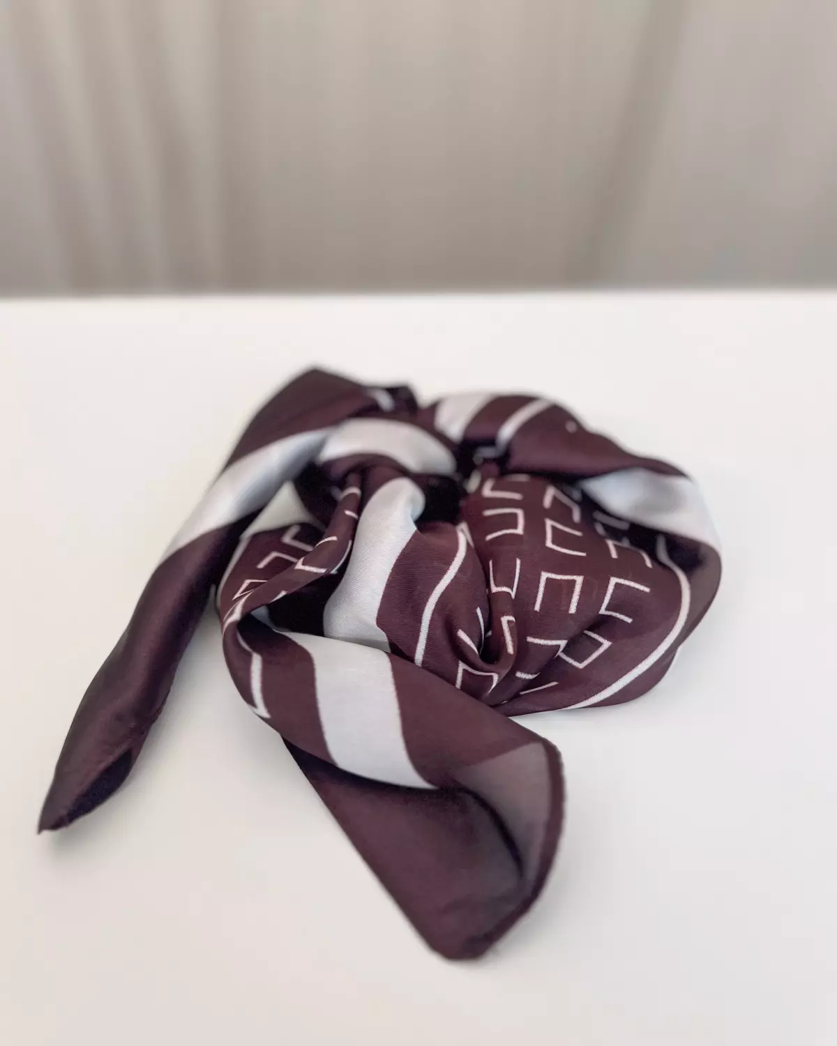 Skjerf Enkel Mønster Brun - Intex