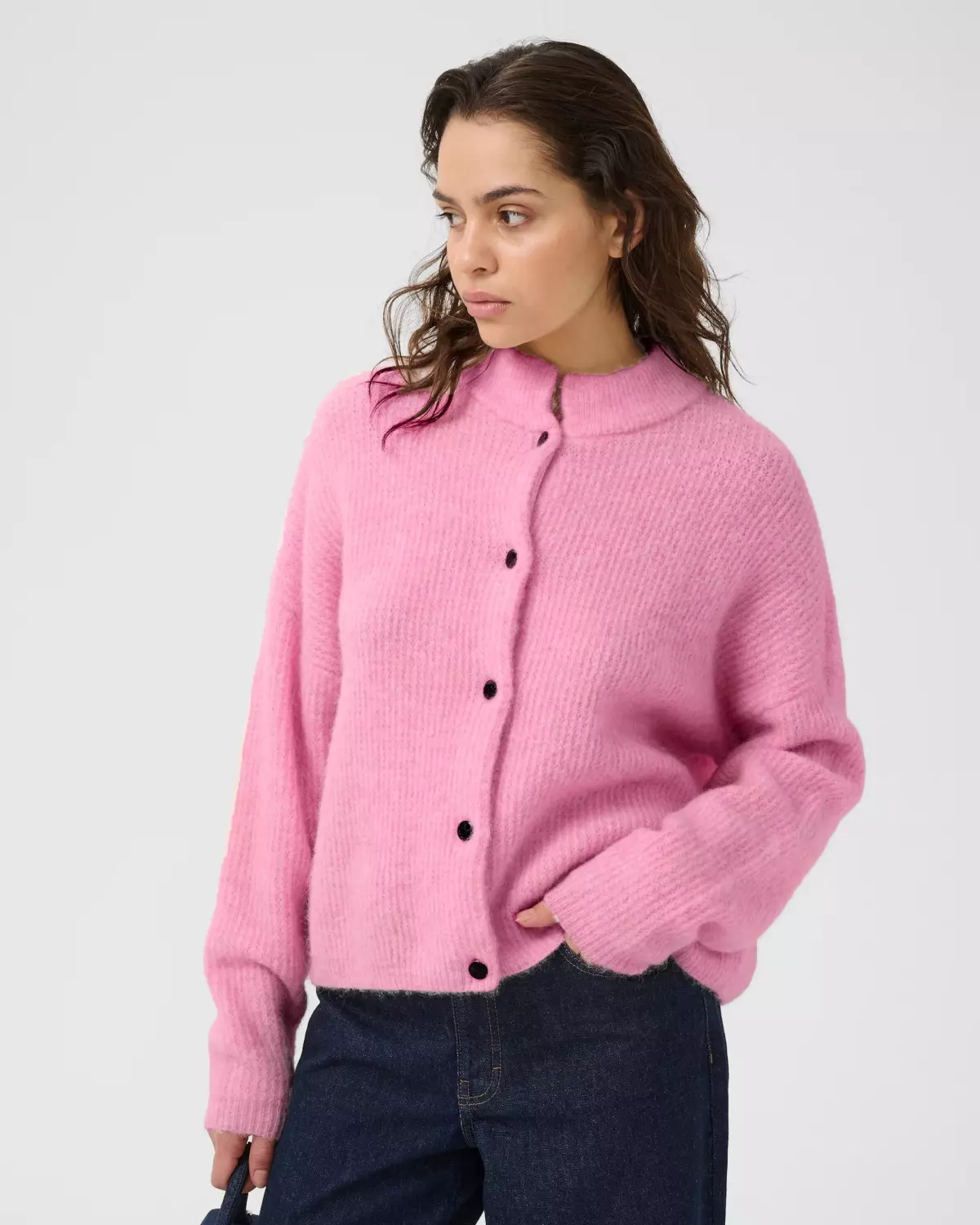 Alpha Short Cardigan Begonia Melange - Gestuz