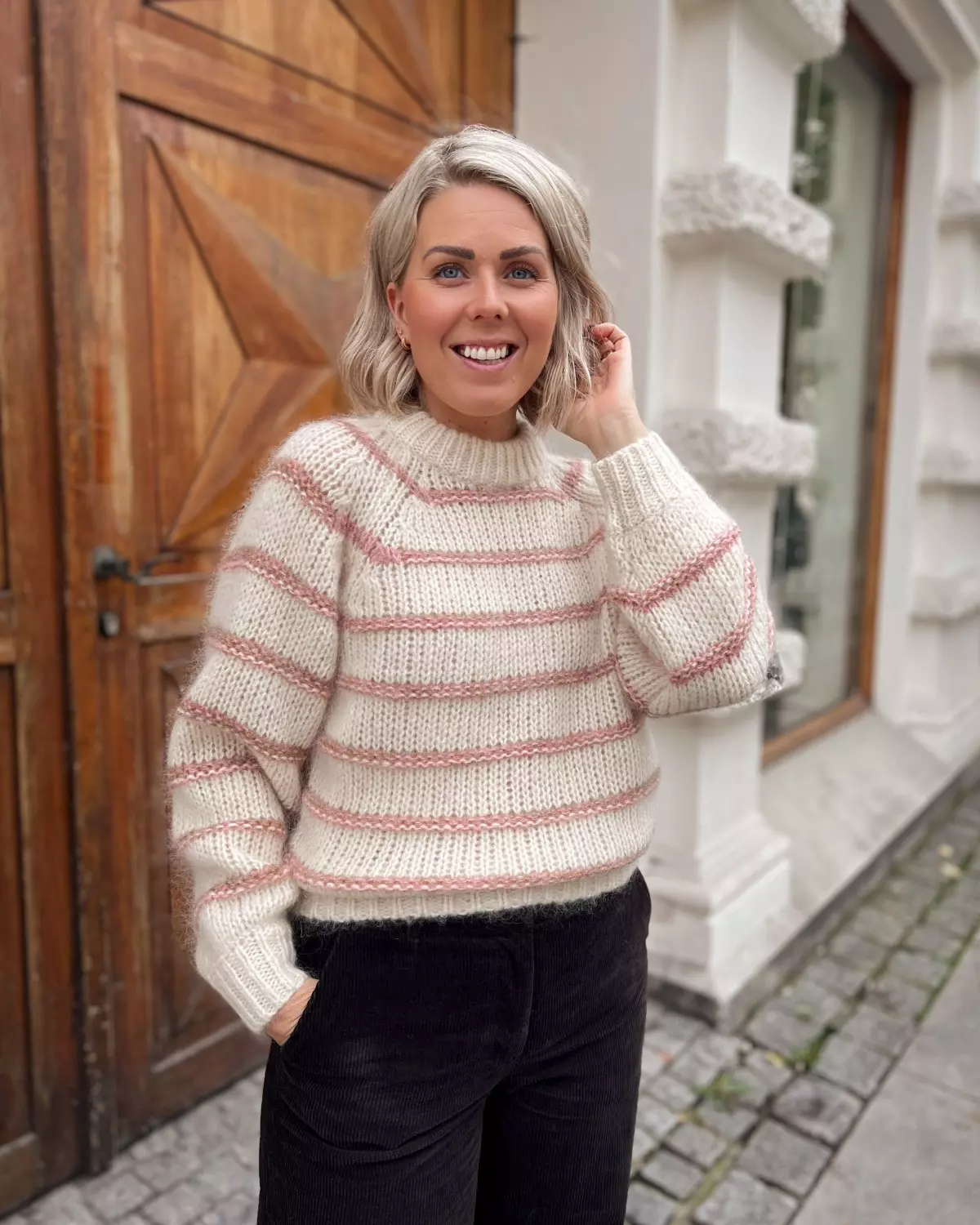 Yaschima LS Pullover Birch/Orchid Pin - Yas