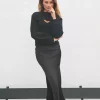 Vicky Heavy Sateen Skirt Black - Neo Noir