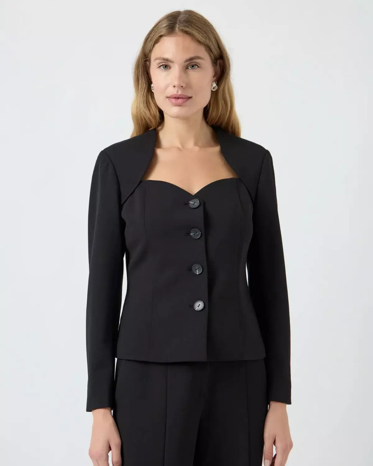 Yasfavo 7/8 Blazer Top Black - Yas