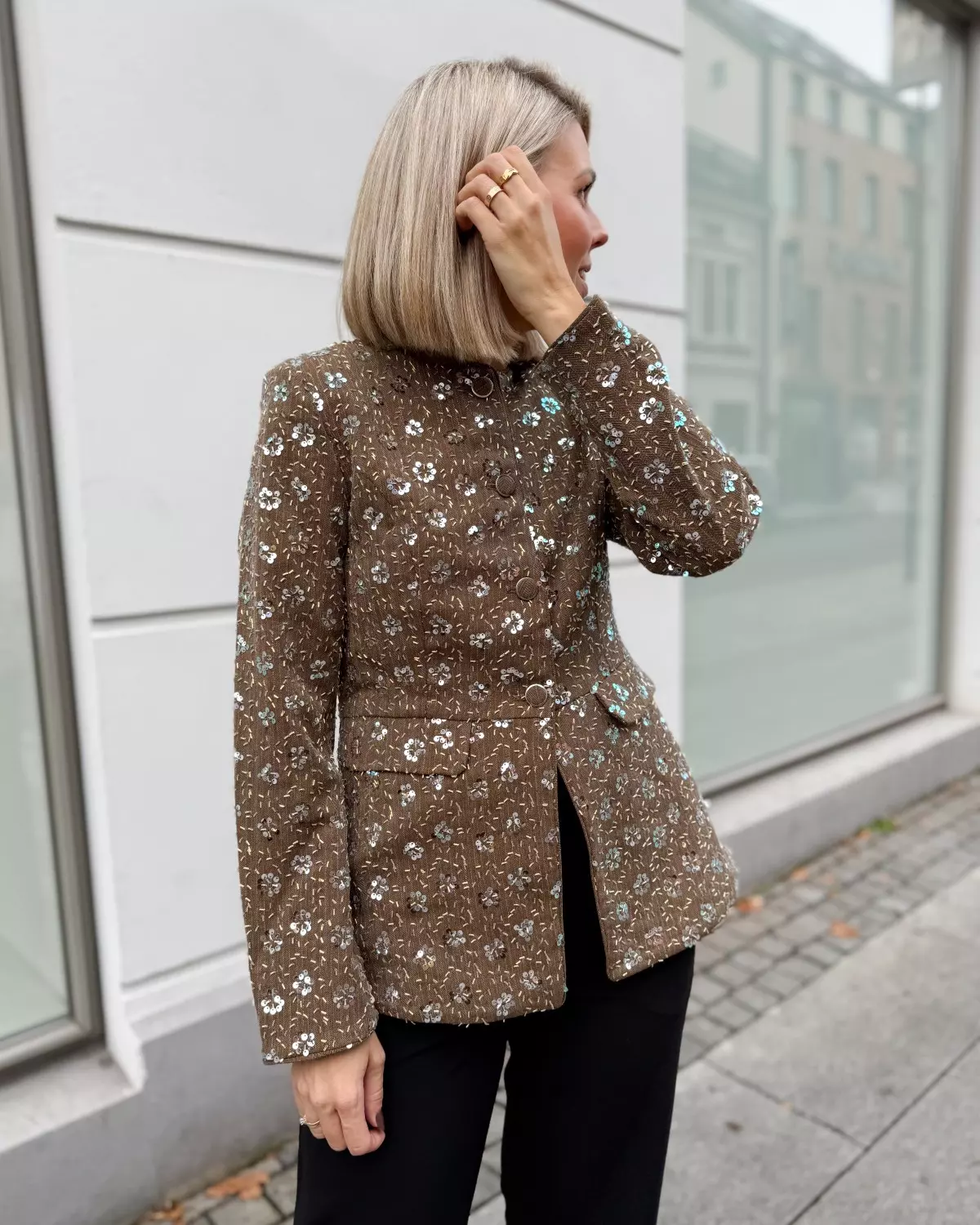 Yassoller LS Blazer Show Taupe Grey - Yas