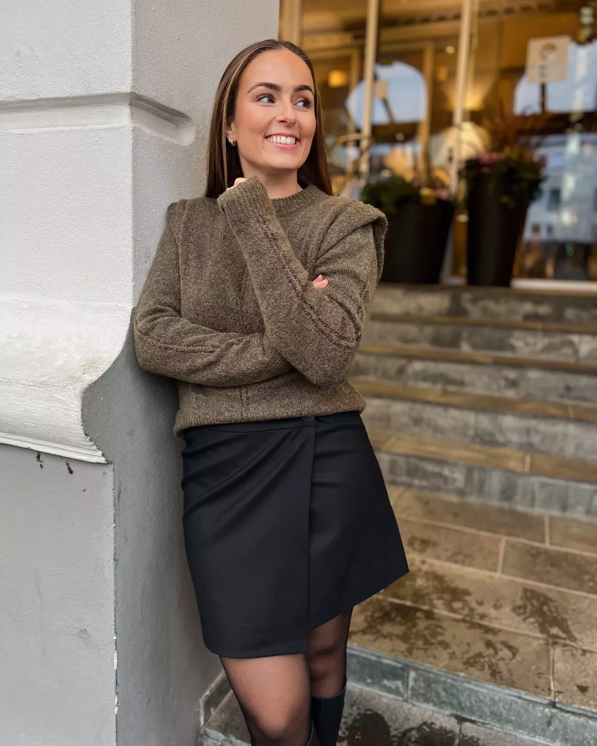 Yasomi LS Knit Pullover Teak/Melange - Yas