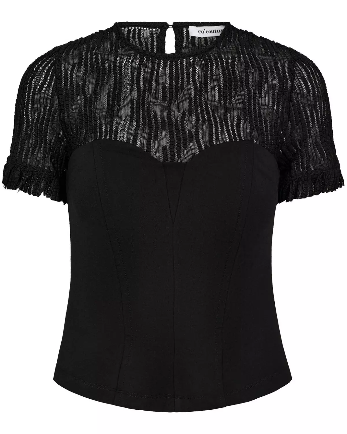 Colton Lace Mix Top Black - Co’Couture