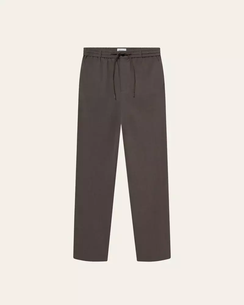 Como Tapered Light Twill Pants Mountain Grey Brown - Les Deux