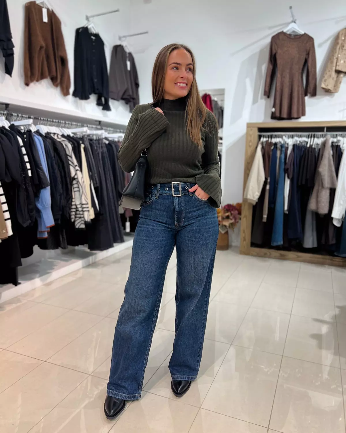 Rumi Belt Jeans Dark Denim - Co`Couture