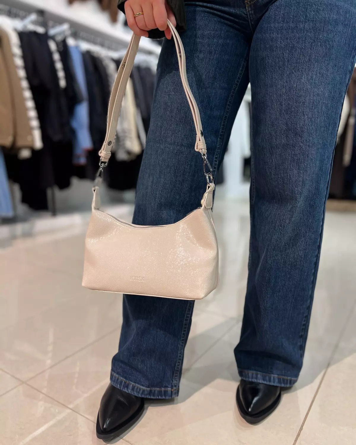 Polly Shell Structure Oat White - Hvisk