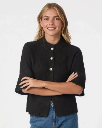 Benuta Fluffy Knit Cardigan Dark Brown - Neo Noir