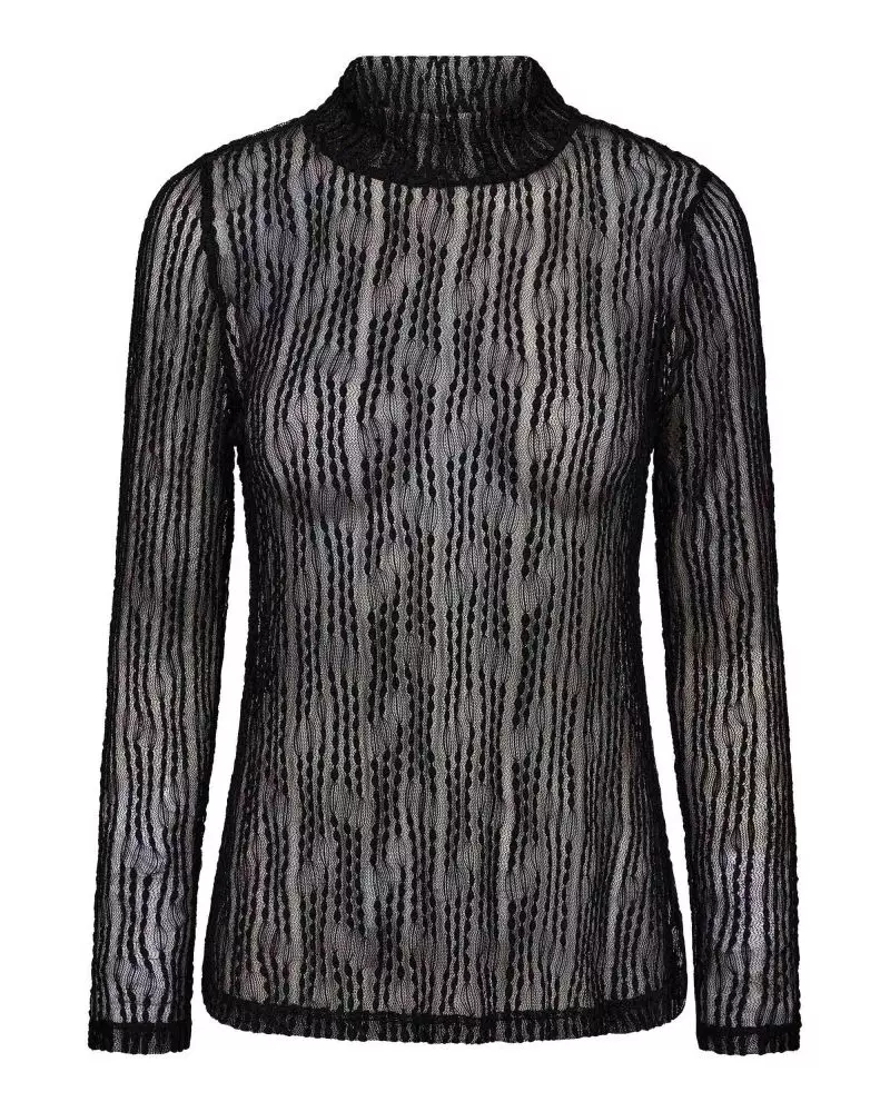 Barb Turtleneck Blouse Black - Co`couture