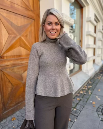 Sofi Knit T-Neck Mid Brown - Second Female