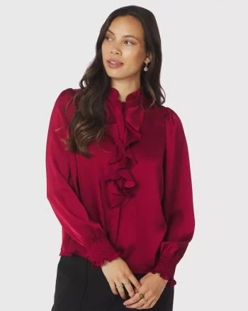 Zamola Blouse Dark Red - Neo Noir