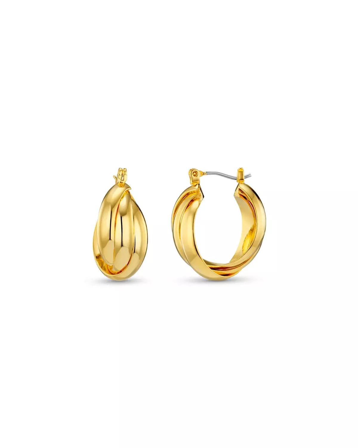 Small Interlocking Hoop Earrings Gold - Orelia