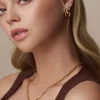 Mini Textured Interlocking Earrings Gold - Orelia