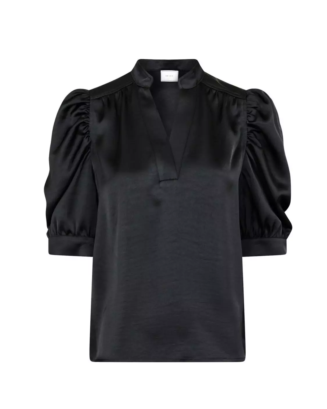 Roella Heavy Sateen Blouse Black - Neo Noir